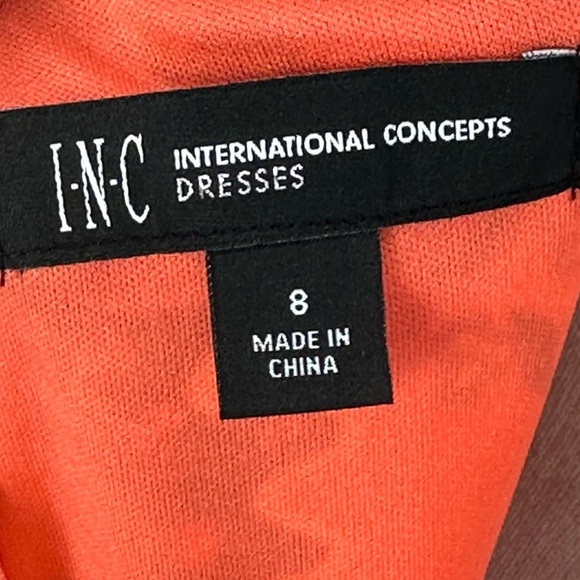 International Concepts Sleeveless Bow Floral Print Sundress - Orange - size 8 - Picture 7 of 11